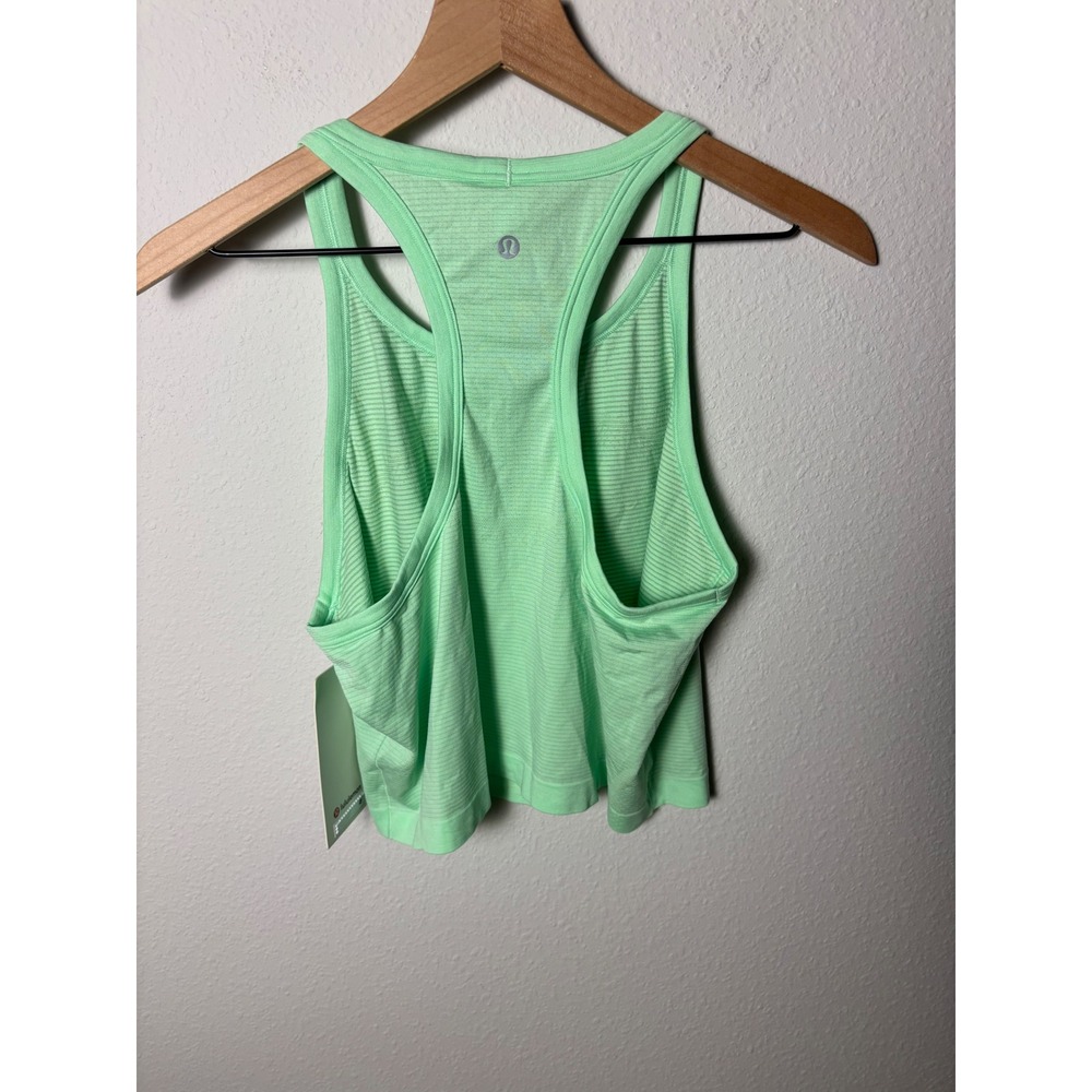 Lululemon Swiftly Tech Cropped Racerback Tank Top 2.0 Citra Lime W1FAPS Size 14 - Picture 5 of 5